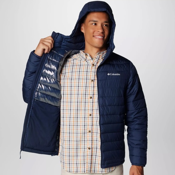 Columbia Men's Powder Lite II Hoodie Jacket Navy Blue Omni-Heat Size S - Picture 6 of 14